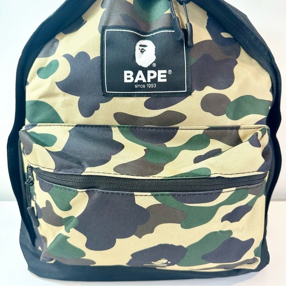 BAPE A Bathing Ape Summer Collection Backpack, Black Green Camo - Picture 3 of 12